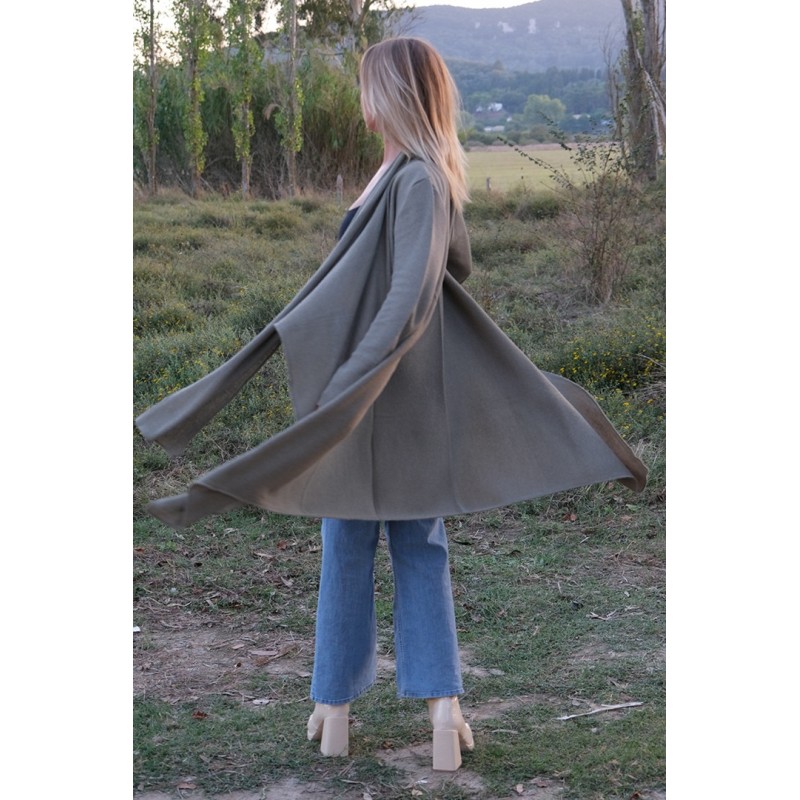 Ζακέτα μακριά με γιακά-γραβάτα Ζακέτα μακριά με γιακά-γραβάτα