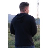 Μπλούζα μονόχρωμη με κουκούλα και τσέπες Μπλούζα μονόχρωμη με κουκούλα και τσέπες