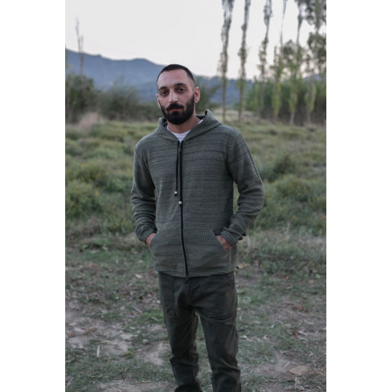 Ζακέτα κουρελού με κουκούλα και τσέπες (Ανδρικό) Ζακέτα κουρελού με κουκούλα και τσέπες (Ανδρικό)