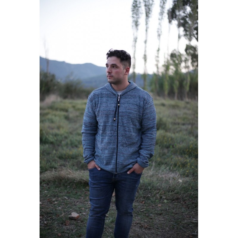 Ζακέτα κουρελού με κουκούλα και τσέπες (Ανδρικό) Ζακέτα κουρελού με κουκούλα και τσέπες (Ανδρικό)