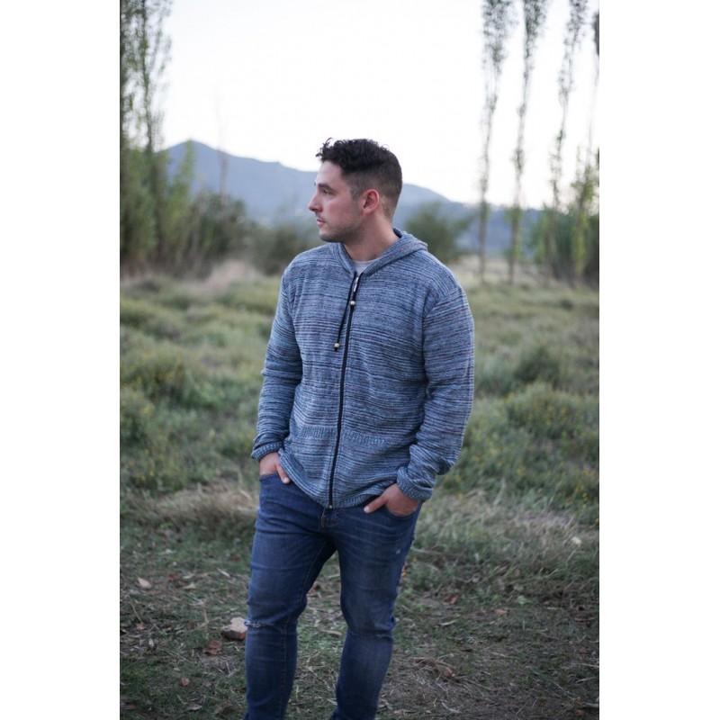 Ζακέτα κουρελού με κουκούλα και τσέπες (Ανδρικό) Ζακέτα κουρελού με κουκούλα και τσέπες (Ανδρικό)