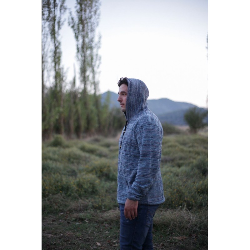 Ζακέτα κουρελού με κουκούλα και τσέπες (Ανδρικό) Ζακέτα κουρελού με κουκούλα και τσέπες (Ανδρικό)