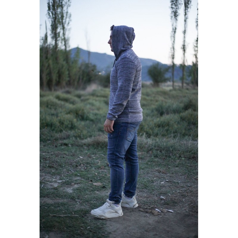 Ζακέτα κουρελού με κουκούλα και τσέπες (Ανδρικό) Ζακέτα κουρελού με κουκούλα και τσέπες (Ανδρικό)