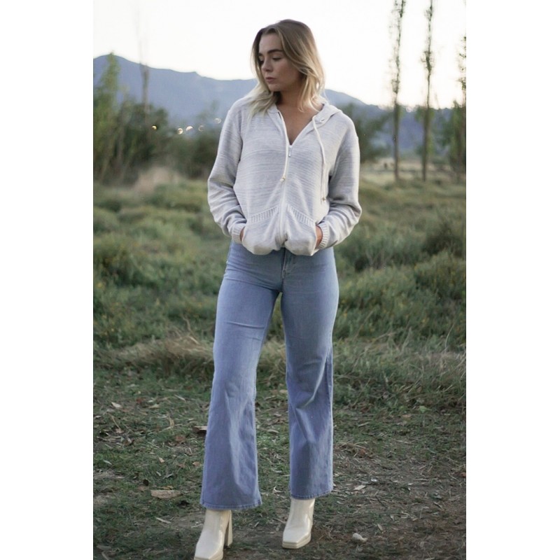 Ζακέτα κουρελού με κουκούλα και τσέπες Ζακέτα κουρελού με κουκούλα και τσέπες