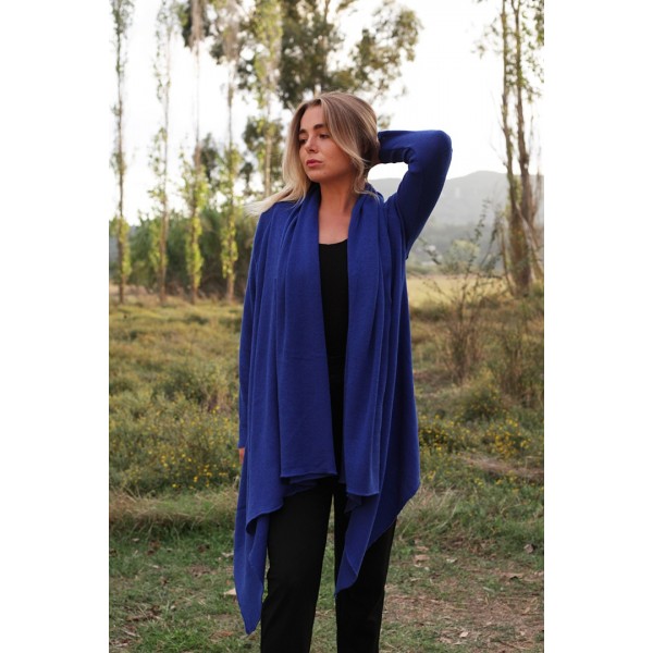 Ζακέτα με μύτες και μεγάλο γιακά-κουκούλα