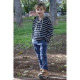 Μπλούζα παιδική ριγέ με κουκούλα Μπλούζα παιδική ριγέ με κουκούλα