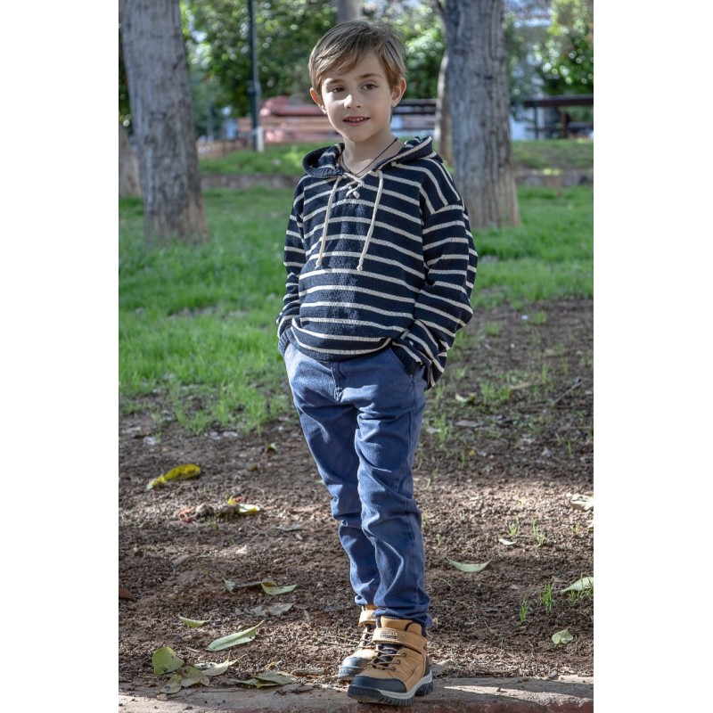 Μπλούζα παιδική ριγέ με κουκούλα Μπλούζα παιδική ριγέ με κουκούλα