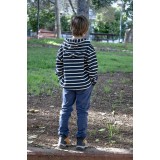 Μπλούζα παιδική ριγέ με κουκούλα Μπλούζα παιδική ριγέ με κουκούλα