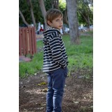 Μπλούζα παιδική ριγέ με κουκούλα Μπλούζα παιδική ριγέ με κουκούλα