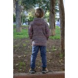 Ζακέτα παιδική κουρελού με κουκούλα και τσέπες Ζακέτα παιδική κουρελού με κουκούλα και τσέπες