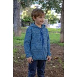 Ζακέτα παιδική κουρελού με κουκούλα και τσέπες Ζακέτα παιδική κουρελού με κουκούλα και τσέπες