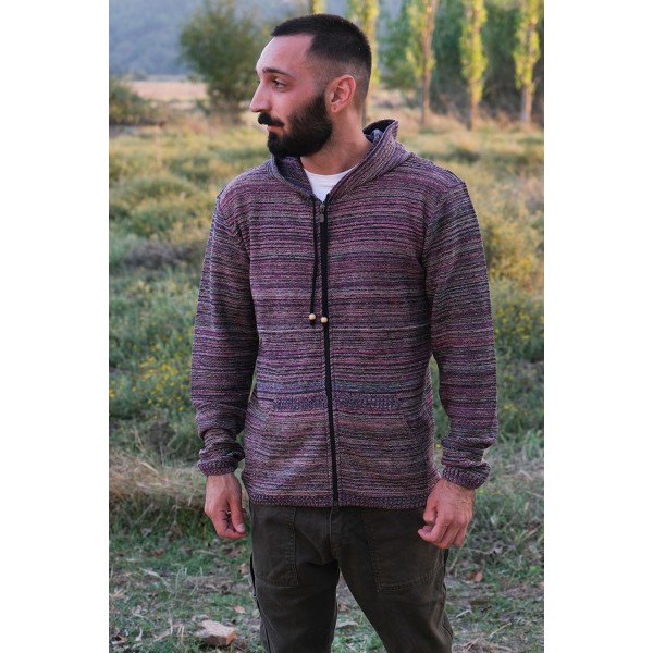 Ζακέτα κουρελού με κουκούλα και τσέπες (Ανδρικό)