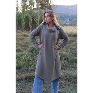 Ζακέτα μακριά με γιακά-γραβάτα