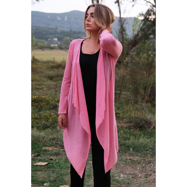 Λεπτή μακριά ζακέτα πουγκί