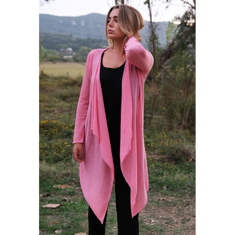 Λεπτή μακριά ζακέτα πουγκί