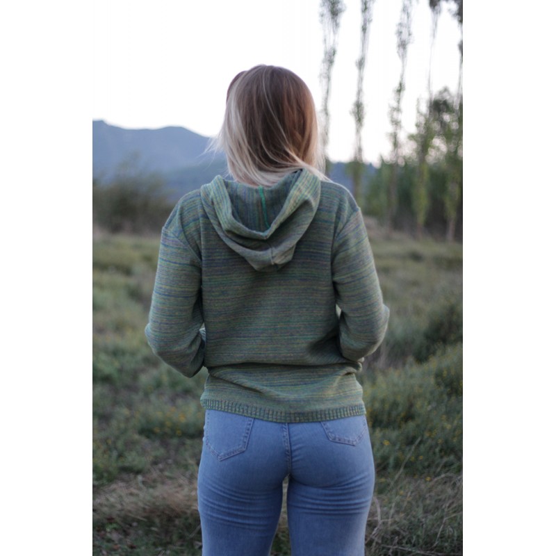 Ζακέτα κουρελού με κουκούλα και τσέπες