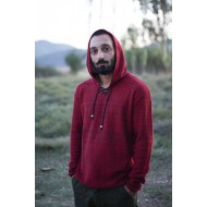 Μπλούζα κουρελού με κουκούλα και τσέπες